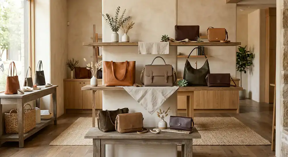 Maya Handbags boutique display